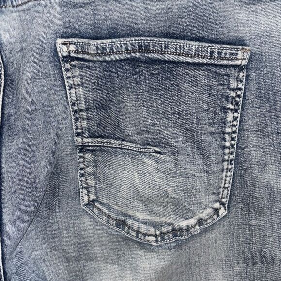 M.Society men’s slim straight Bob distressed jeans with 5 pockets size 42/32. - Picture 7 of 9